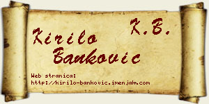 Kirilo Banković vizit kartica